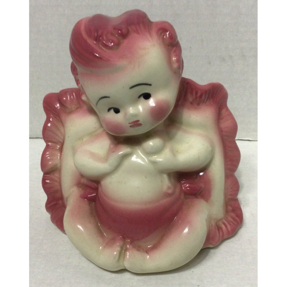 Antique Vintage Hull USA #92 Pink and White Baby